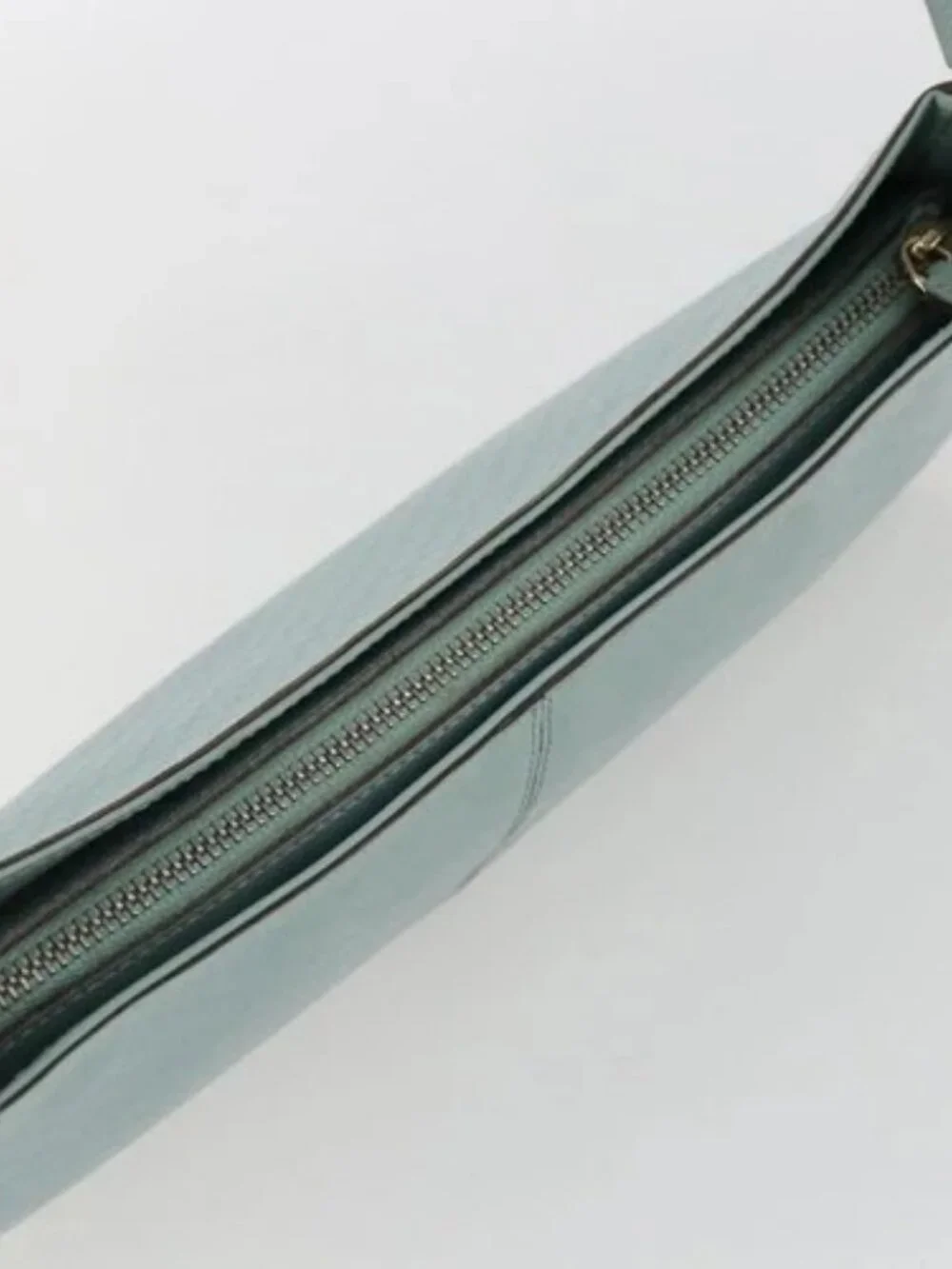 GUCCI Micro GG Canvas Shoulder Bag Leather Light Blue Gold 001 5155 Auth 173651 - Picture 6 of 16